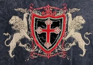 Vintage Kanji Brand Shirt Men 4XL Black Wash Embroidered Gothic Cross Shield Y2K